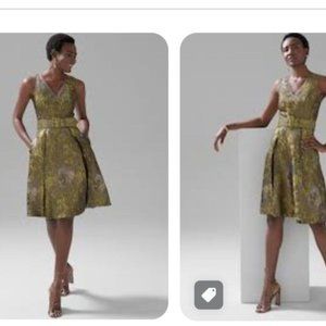 Black House White Market Party Dress in Abstract Jaquard Moss color size 4